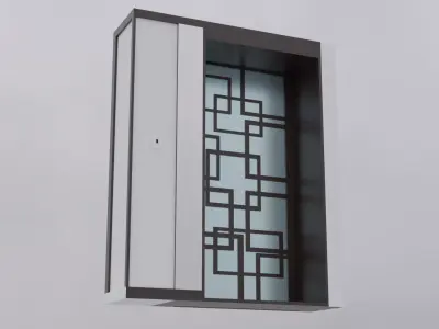 Japanese Inspired Doorway Low-poly 3D model