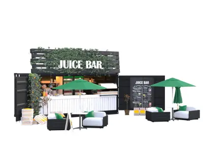 Container Juice Cafe 3D model