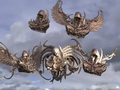 Hooded God Wings collection 3D model