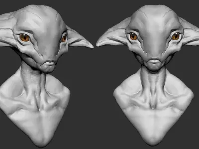 Alien Head 01 3D model