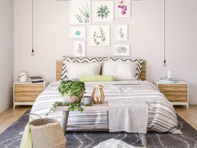 Decorative Bedroom Set 01 3D model