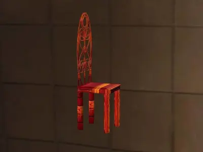 Artificial classic chair Low-poly 3D model