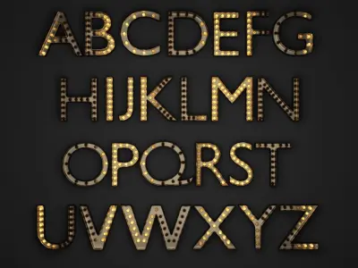 Marquee Letter Alphabet Light Boxes With Bonus Animation Nodes 3D model