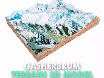 Gasherbrum Mountain Range Pakistan China 3D model