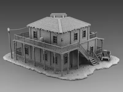 Corner saloon 3D print model