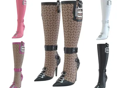 Balenciaga Essex Boots Low-poly 3D model