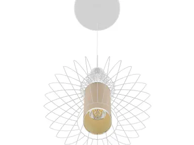 Ceiling Lamp with Wire Shade 03 3D model