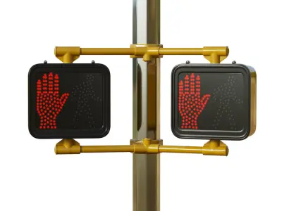 Traffic Light 08 Low-poly 3D model