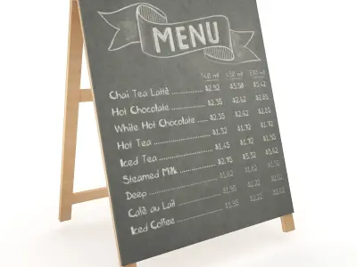  Menu Board 3D model