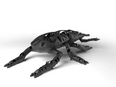 Stagbeetle Dust Voronoi Low-poly 3D model
