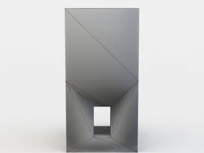 Wall with hole Low-poly 3D model
