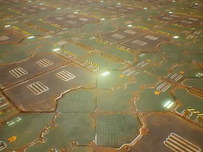 PBR Sci-Fi Spaceship Texture 64 Low-poly 3D model