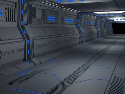 Sci Fi Corridor 3D model 84