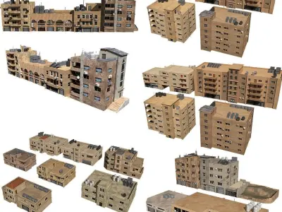 24 arabian middle east buildings 3D Model Pack