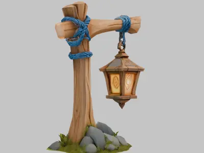 Enchanted Lantern Low-poly 3D model