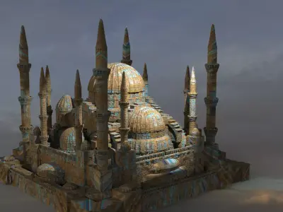 Islamic Golden Age temple 3D model