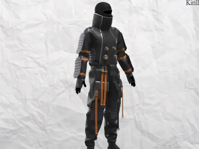 Sci fi Outfit Male Marvelous designer Clo3d OBJ mtl FBX ZPRJ 3D model