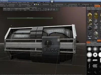 Futuristic Backup Generator Pack Low-poly 3D model