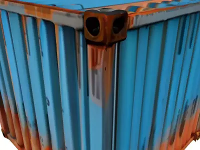 Rusty Industrial Shipping Container 3D Low-poly 3D model