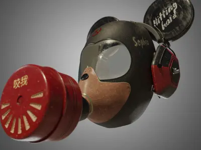 Freaky Mickey - Gas mask Low-poly 3D model