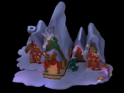 Ice and snow hut for Christmas and New Year 3D model