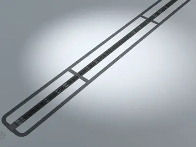 Runway airplane wing with number of lines 3D model