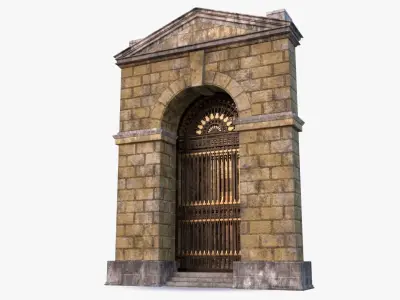 arched Door 0001 Low-poly 3D model