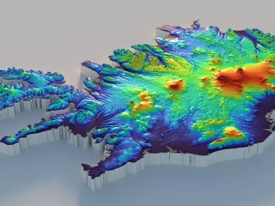 Iceland Terrain Country 3D model