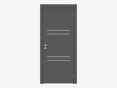Modern Wooden Interior Door with Furniture 006 3D model
