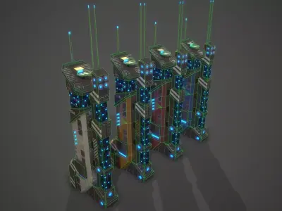 Sci-Fi Building-04 Low-poly 3D model