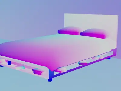 Low poly Bed Low-poly 3D model