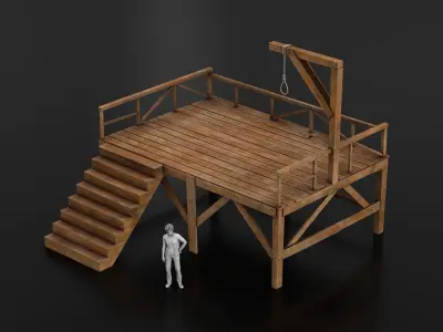 West Wild Gallows Low-poly 3D model