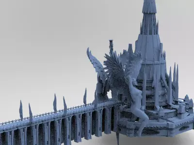 King Arthur Palace bridge 4 3D model