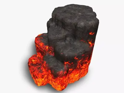 Cave Platform 1 - Lava Low-poly 3D model