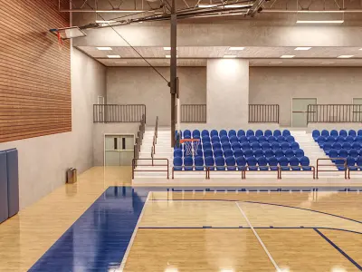HS Basketball Gym Base 3D model
