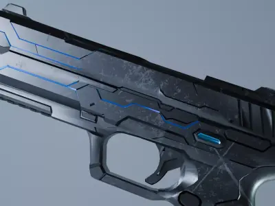 Sc-iFi Weapon Pack Pistol-Knife-SMG Low-poly 3D model