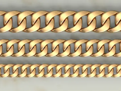 Edge Cuban Link Chain Size Pack 3D print model