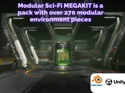 Games Modular Sci Fi Megakit 270 Modular Environment Assets Low-poly 3D model