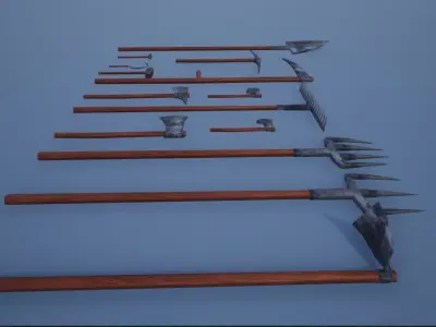 Lowpoly Basic Equipments and Tools Low-poly 3D model