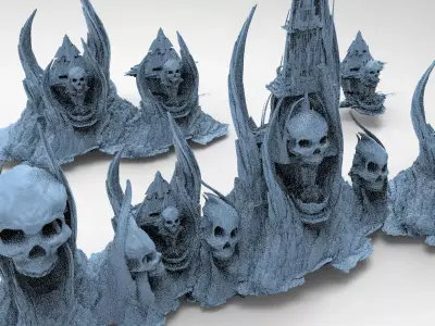 Scull Skeletor Sci fi architecture collection 1  3D model