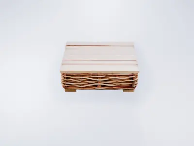 Low Poly Small Wooden Outdoor Coffee Table 3D model