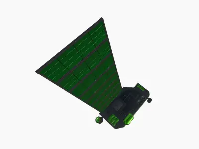 Satellite B01 Black Green - SciFi Space Design Low-poly 3D model