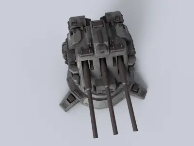 Defense turret Low-poly 3D model