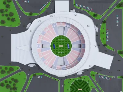 Cricket Stadium Low-poly 3D model