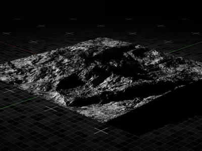 Moon Mountain 2 with 8K Textures 3D model