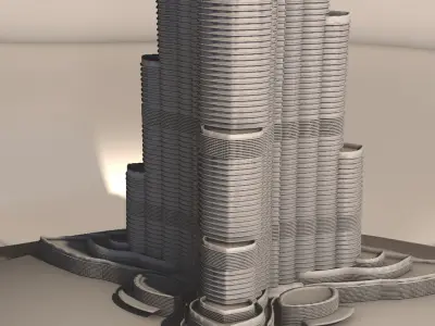 Souvenir Glass Bulb Burj Khalifa Low-poly 3D model