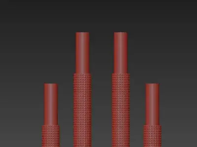 Diesel three candle holders with candle in middle 3D model