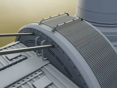 Low-Poly and Animated Wind Turbine 250m Low-poly 3D model