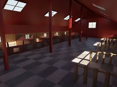 Horse Stable Low-poly 3D model