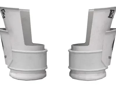 White Tactical Sci-fi White Arm Bands Low-poly 3D model